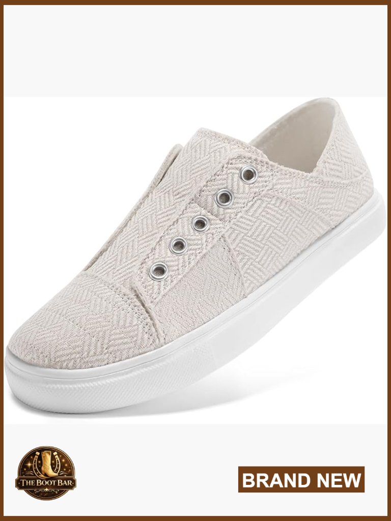 Women's Canvas Slip-On Sneakers Comfort Casual Fashion Athletic Shoes